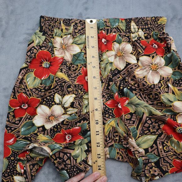 Capacity Shorts Womens M Multicolor Floral Elastic Waist High Rise Culotte - Picture 4 of 14